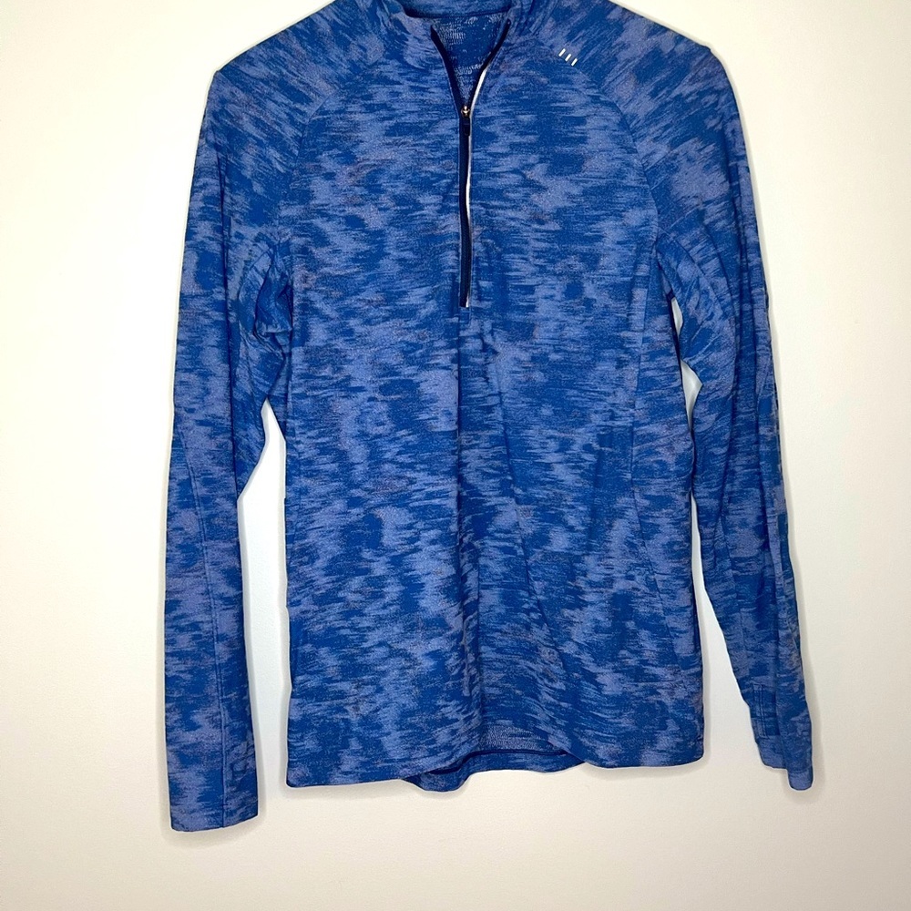 Lululemon Surge Warm Half Zip Fleece Pullover Blue Camo Men’s Size Small - Picture 2 of 4